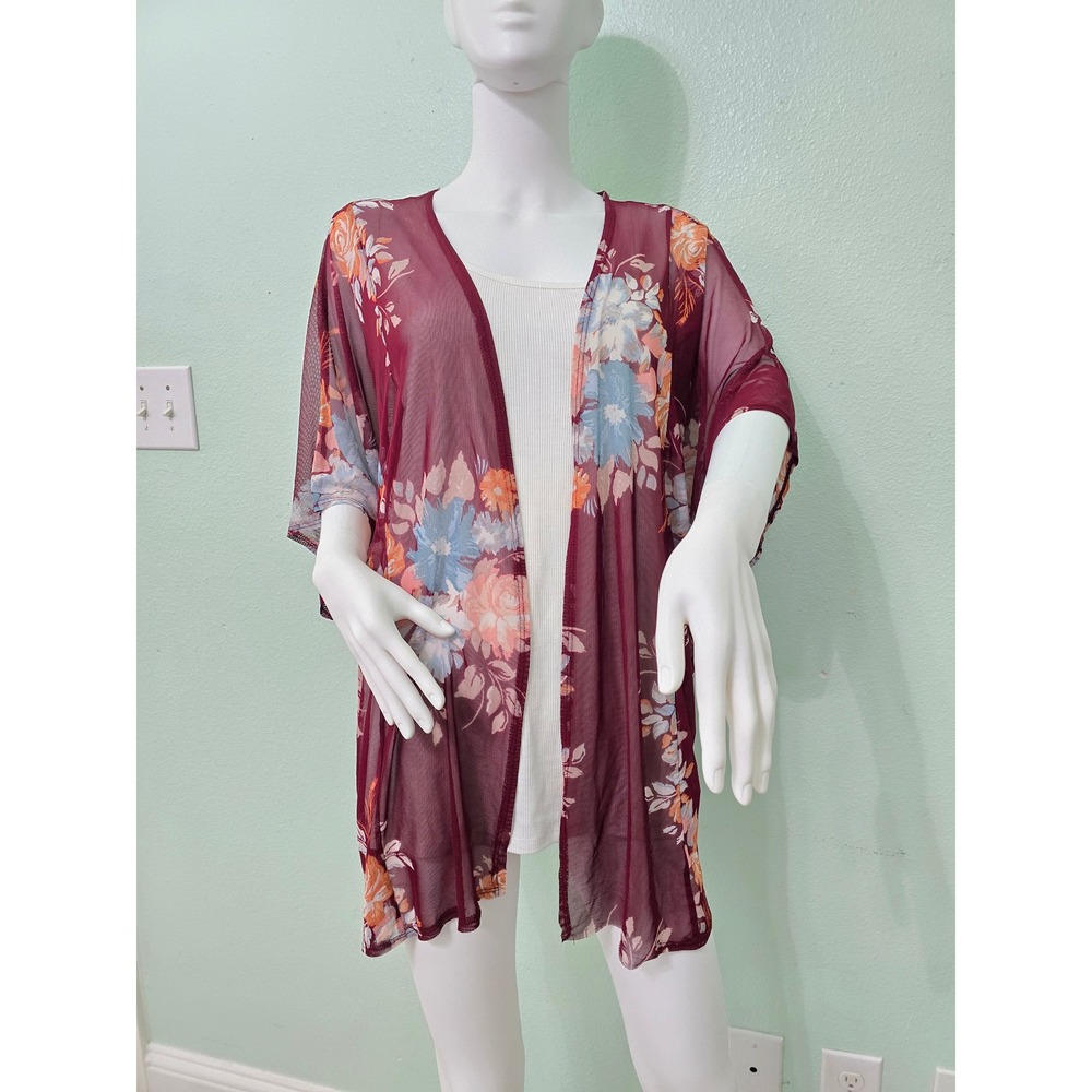 Floral Boho Fairy Coquette Indie Whimsygoth VTG Cottagecore Wrap Kimono Top XL